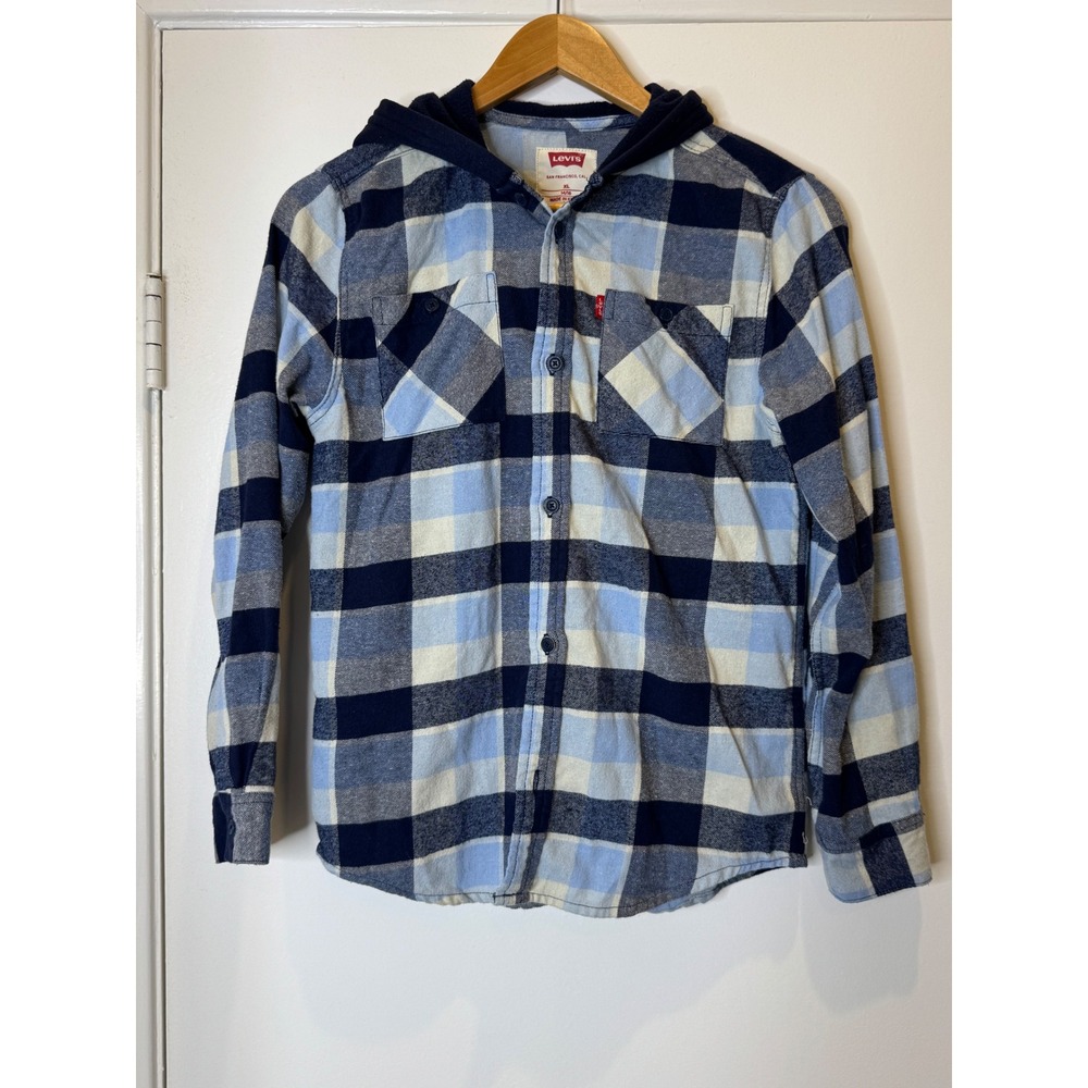 Levis‎ Boys XL 14/16 Hooded Flannel Leisure Comfort Sporty